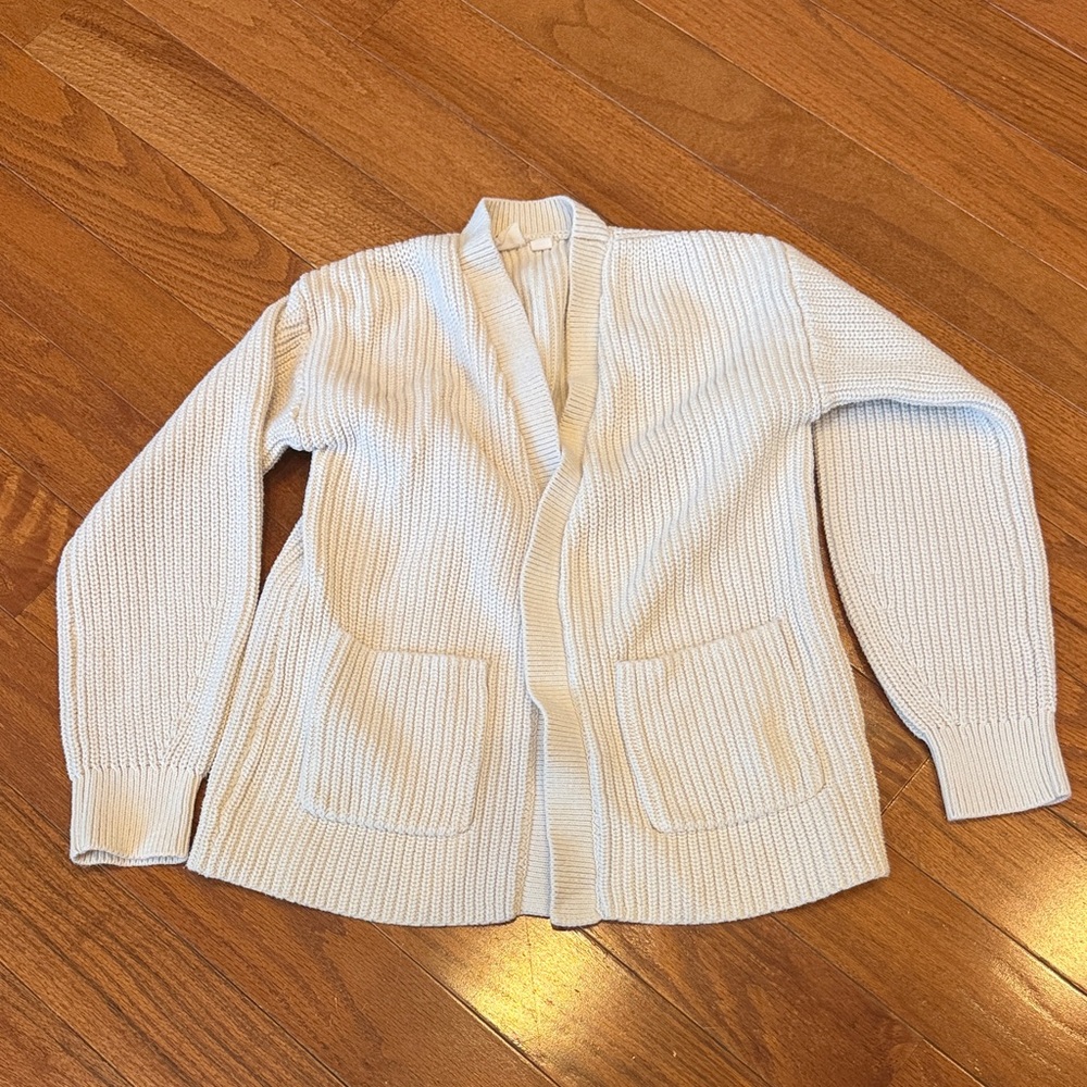 Gap kids Cozy White Knit Cardigan (open front)